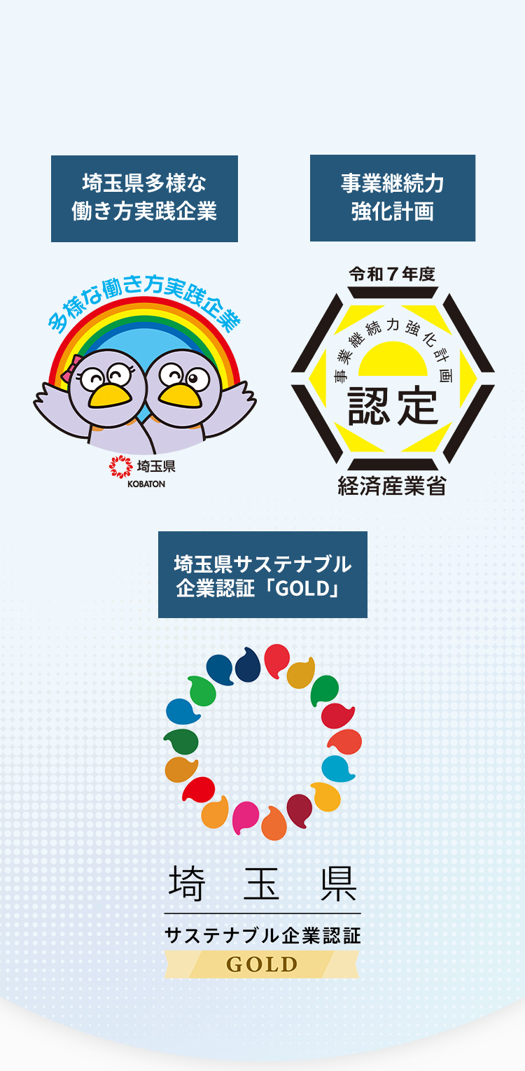 埼玉県 サステナブル企業認証 GOLD